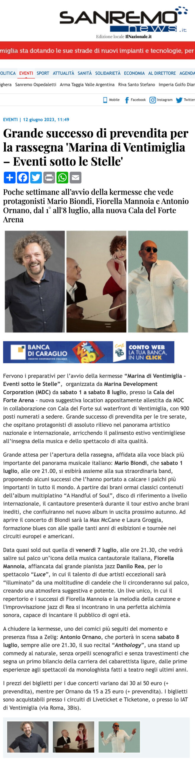Sanremo-news-Eventi sotto le Stelle